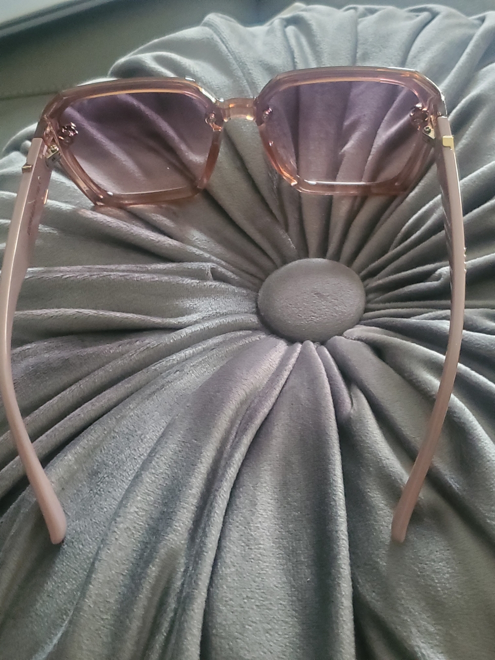 Pink Logo Accent Sunglasses - Feminine Designer Style - Picture 5 of 8